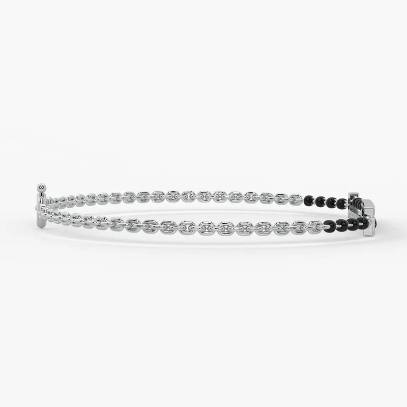 Sleek Linear Diamond Mangalsutra Bracelet