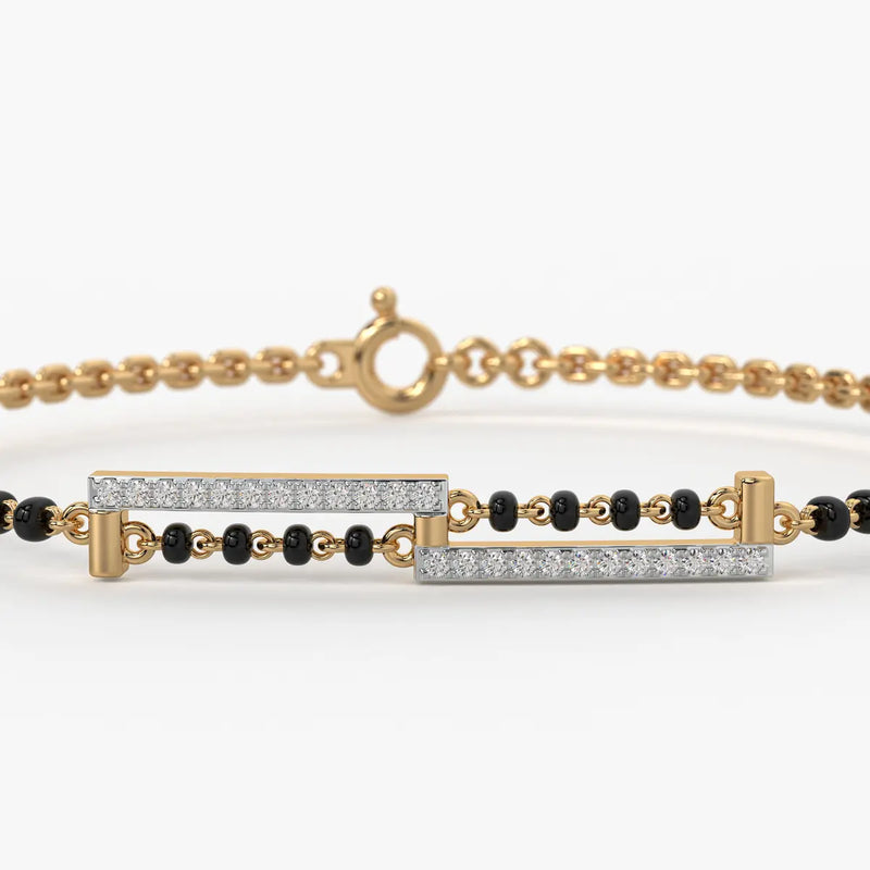 Sleek Linear Diamond Mangalsutra Bracelet