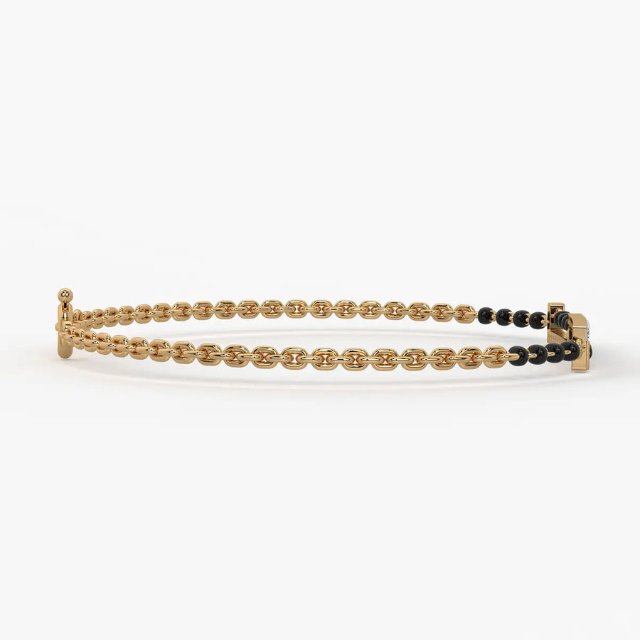 Sleek Linear Diamond Mangalsutra Bracelet