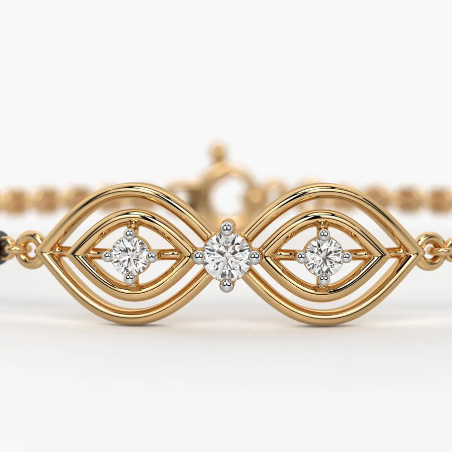 Gold Evil Eye Mangalsutra Bracelet