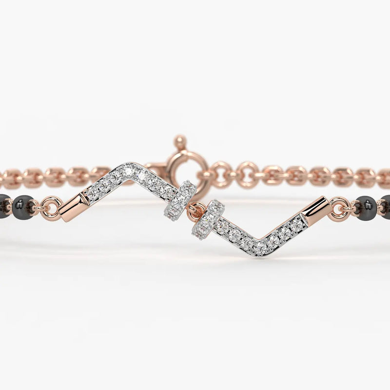 Twisted Diamond Curve Mangalsutra Bracelet