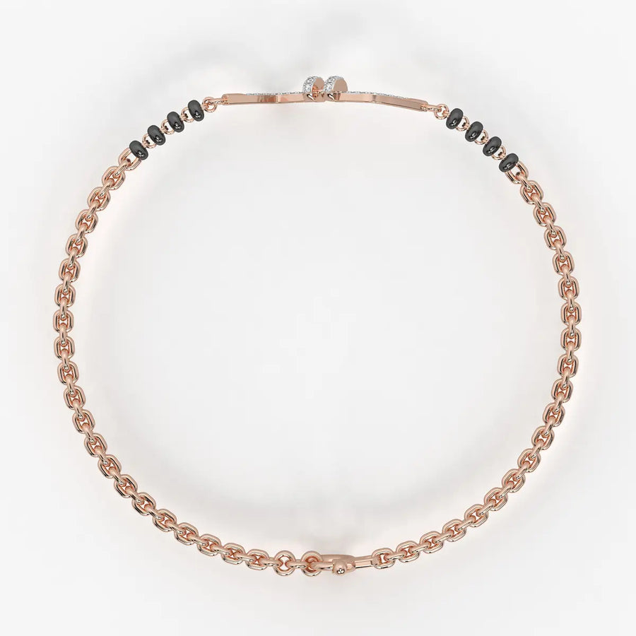 Twisted Diamond Curve Mangalsutra Bracelet