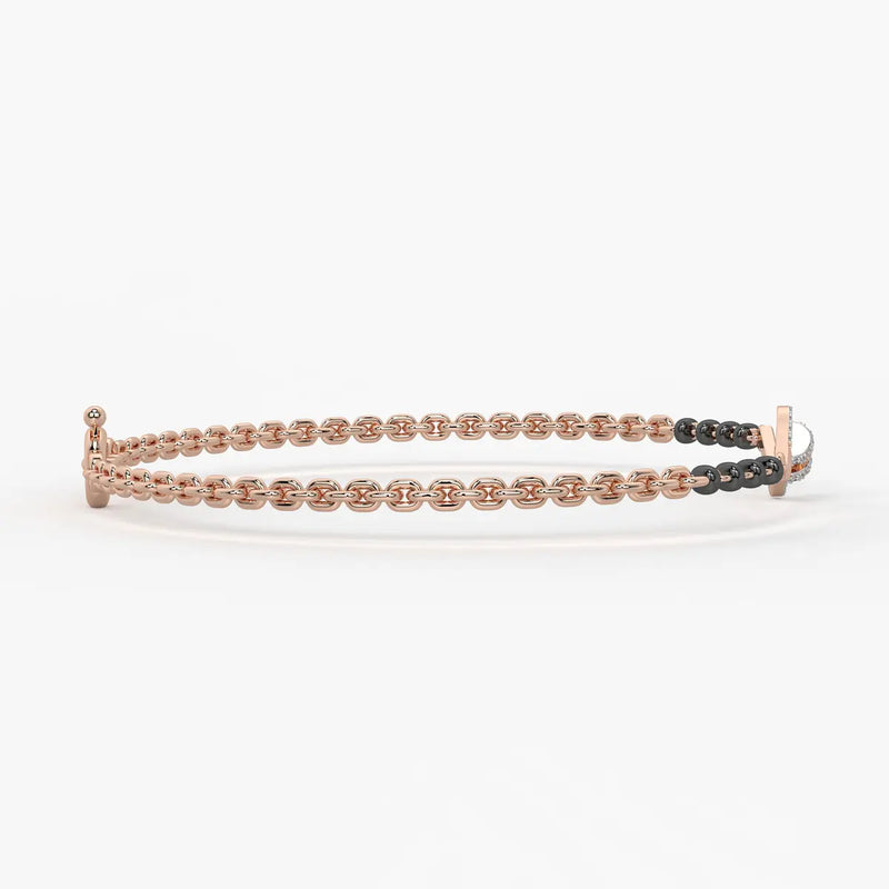 Twisted Diamond Curve Mangalsutra Bracelet