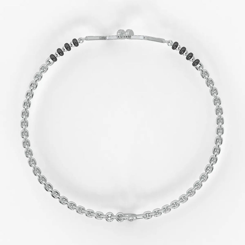 Twisted Diamond Curve Mangalsutra Bracelet