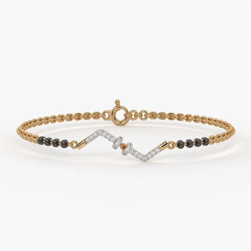 Twisted Diamond Curve Mangalsutra Bracelet