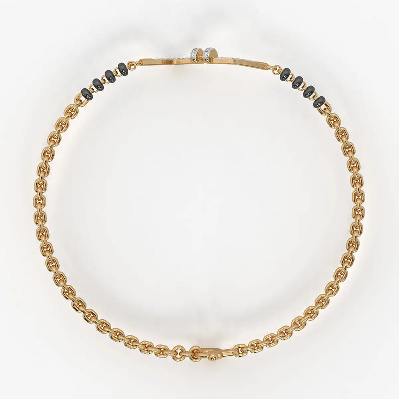Twisted Diamond Curve Mangalsutra Bracelet