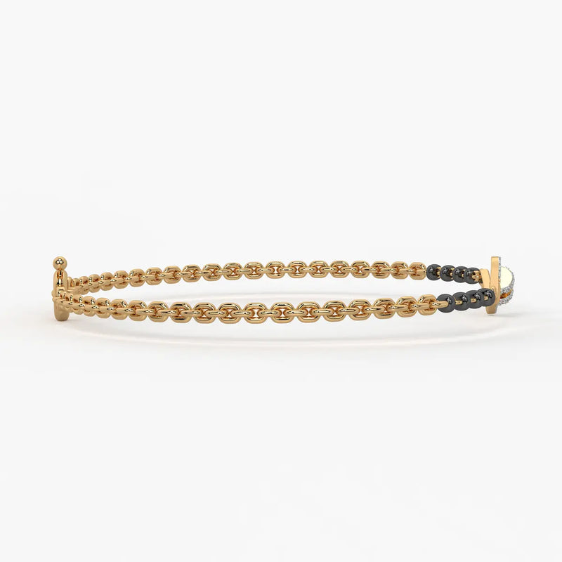 Twisted Diamond Curve Mangalsutra Bracelet