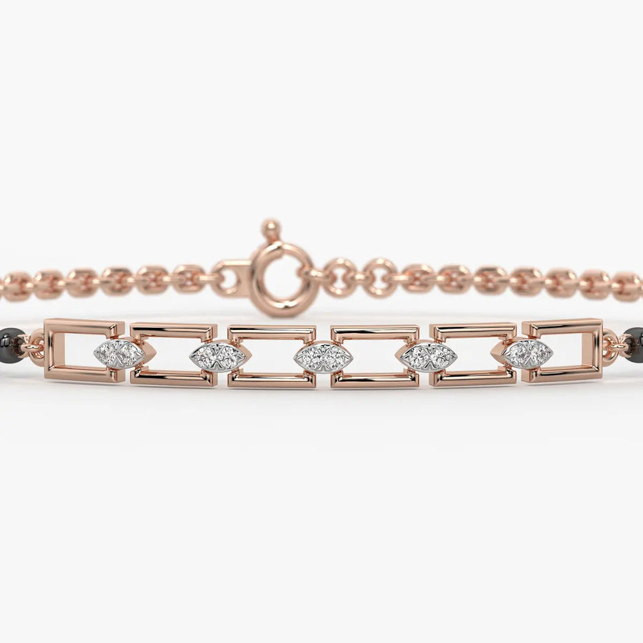 Garden Vine Geometric Mangalsutra Bracelet