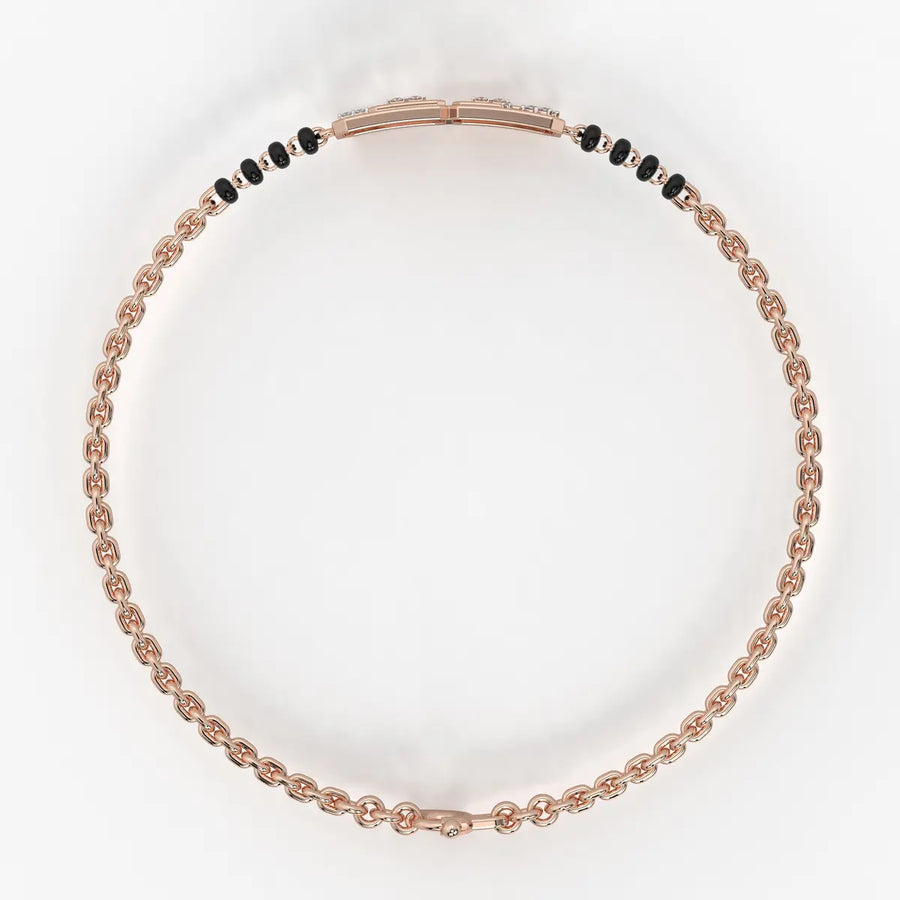 Honeycomb Diamond Mangalsutra Bracelet