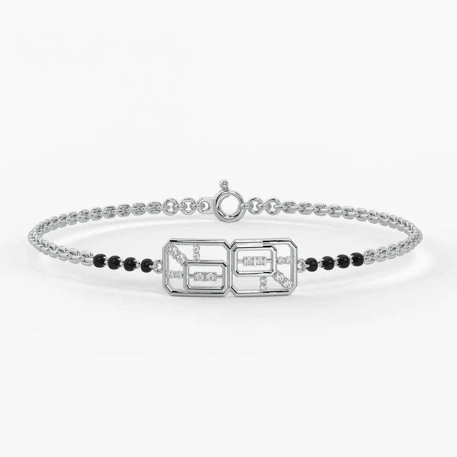 Honeycomb Diamond Mangalsutra Bracelet