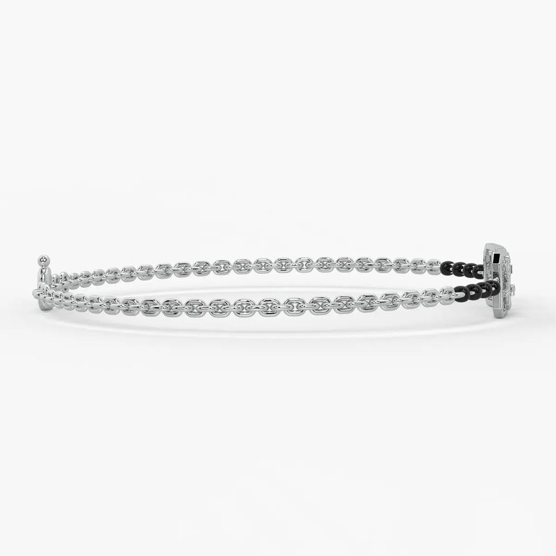 Honeycomb Diamond Mangalsutra Bracelet