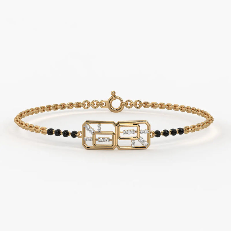 Honeycomb Diamond Mangalsutra Bracelet