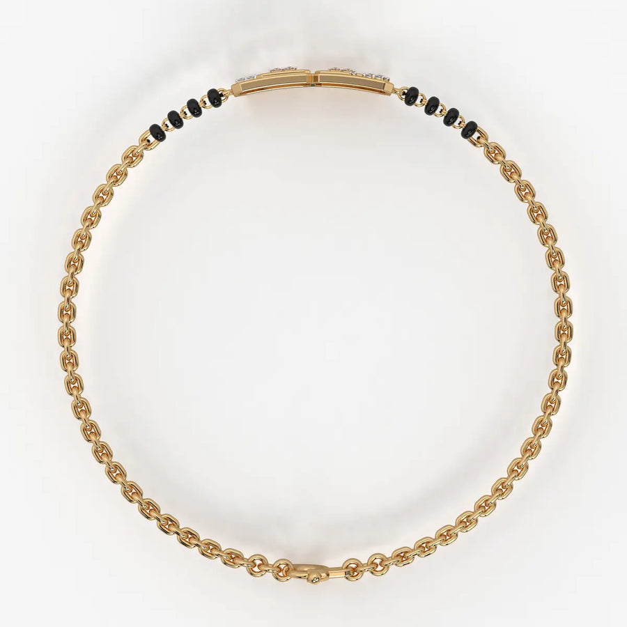 Honeycomb Diamond Mangalsutra Bracelet