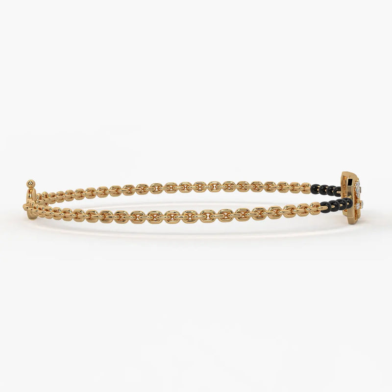 Honeycomb Diamond Mangalsutra Bracelet