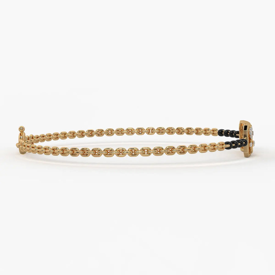 Honeycomb Diamond Mangalsutra Bracelet