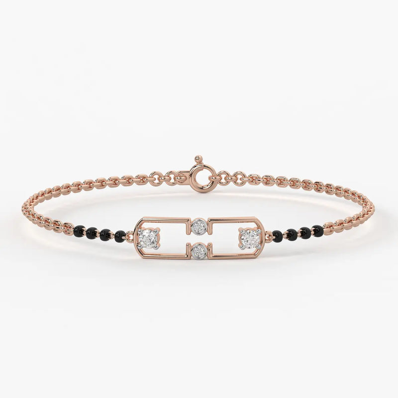 Serene Square Diamond Mangalsutra Bracelet