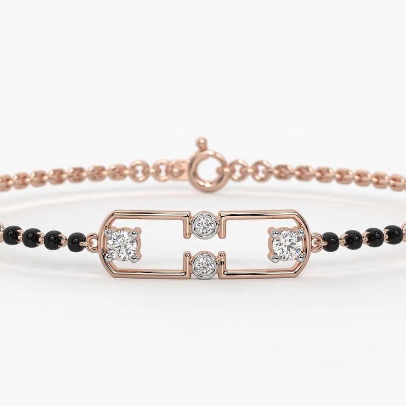 Serene Square Diamond Mangalsutra Bracelet