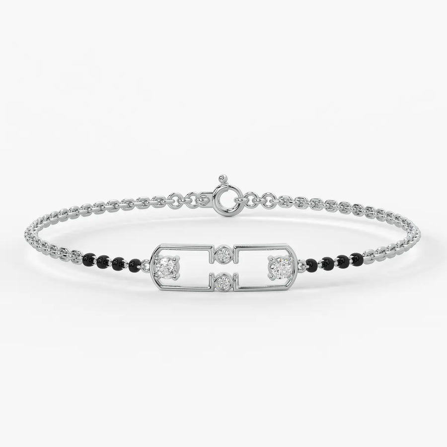 Serene Square Diamond Mangalsutra Bracelet
