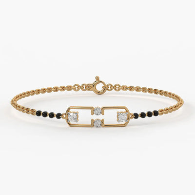 Serene Square Diamond Mangalsutra Bracelet