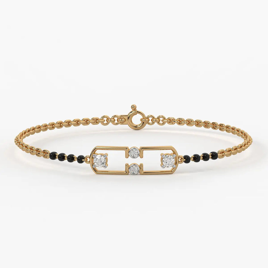 Serene Square Diamond Mangalsutra Bracelet