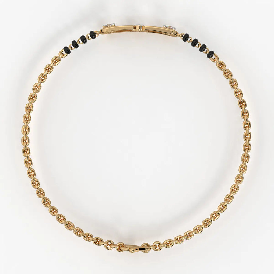 Serene Square Diamond Mangalsutra Bracelet