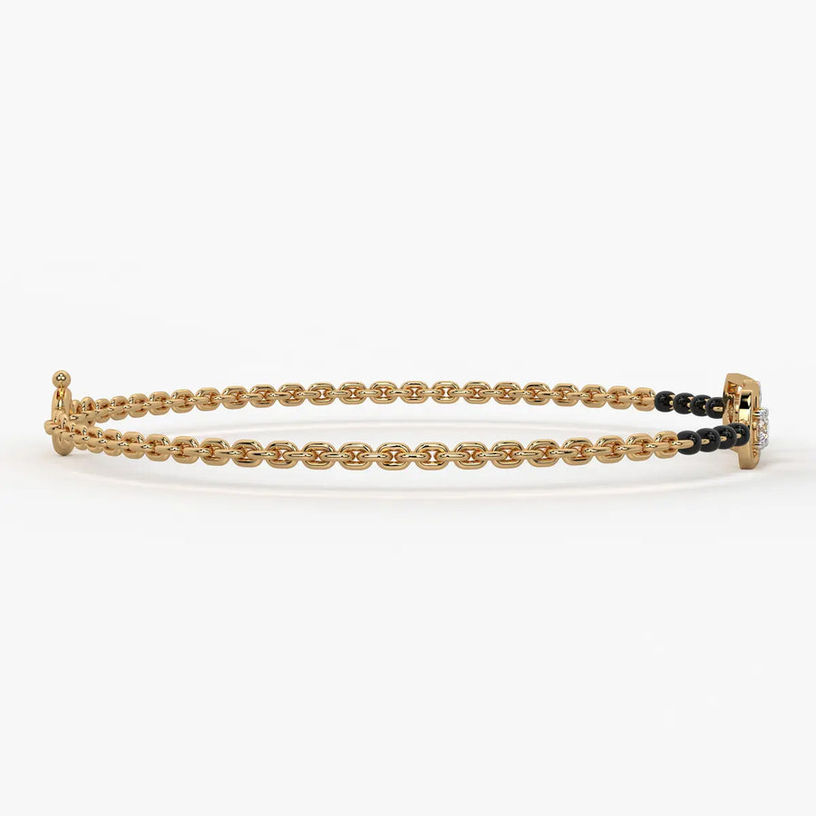 Serene Square Diamond Mangalsutra Bracelet