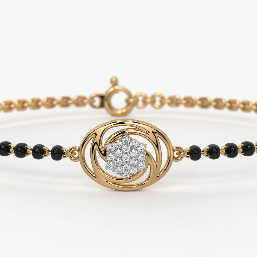 Whirlwind Floral Diamond Mangalsutra Bracelet