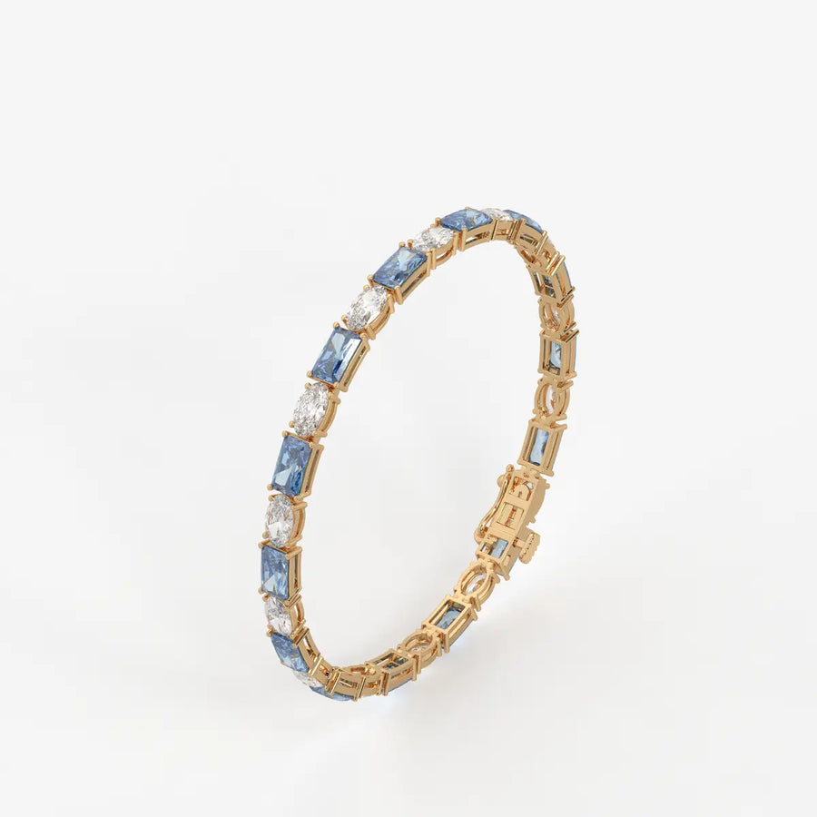 Azure Rhythm Tennis Bracelet