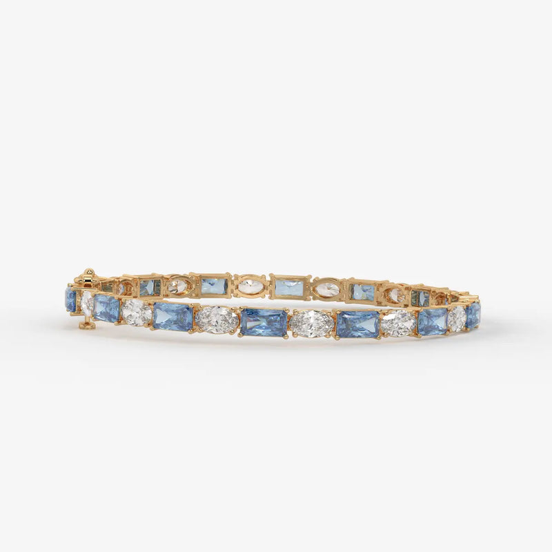 Azure Rhythm Tennis Bracelet