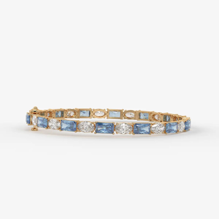 Azure Rhythm Tennis Bracelet