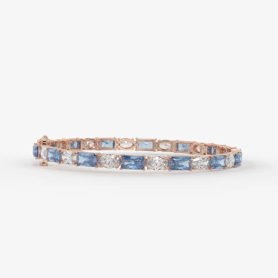 Azure Rhythm Tennis Bracelet