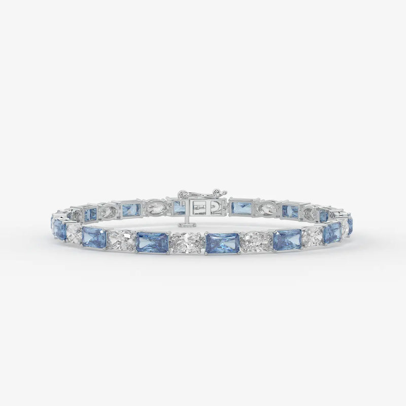 Azure Rhythm Tennis Bracelet