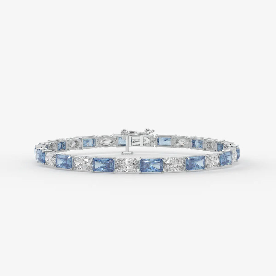 Azure Rhythm Tennis Bracelet