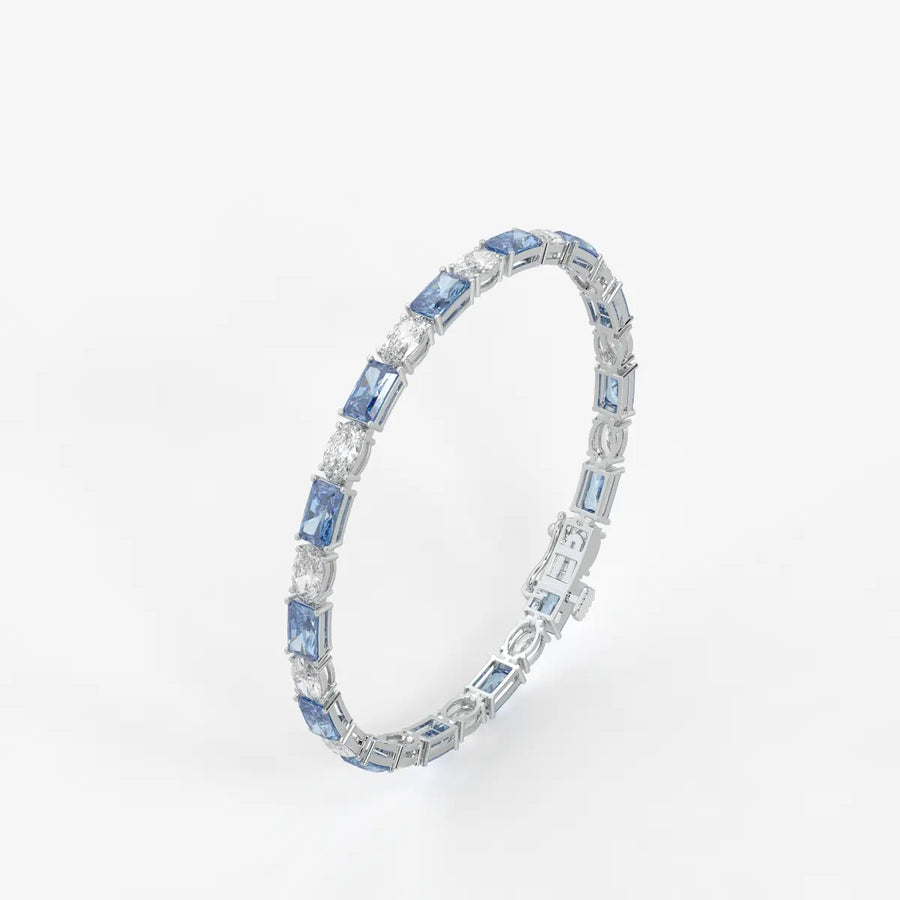 Azure Rhythm Tennis Bracelet