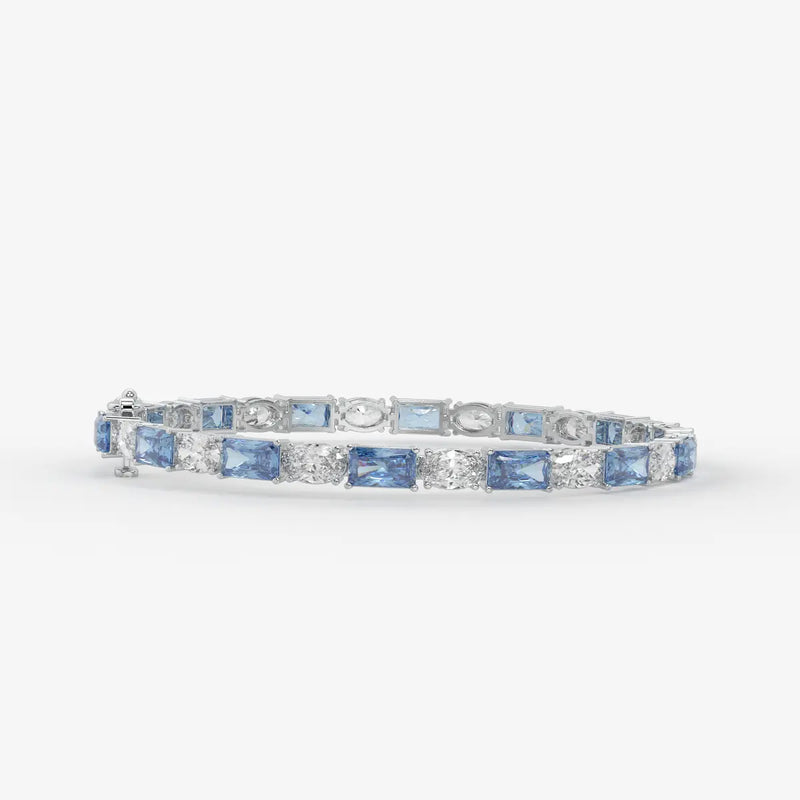 Azure Rhythm Tennis Bracelet