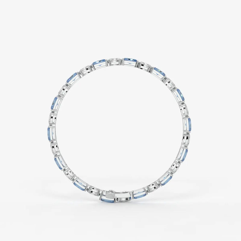 Azure Rhythm Tennis Bracelet