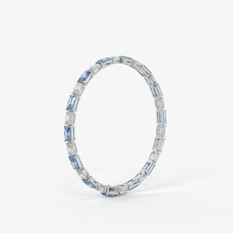 Azure Rhythm Tennis Bracelet