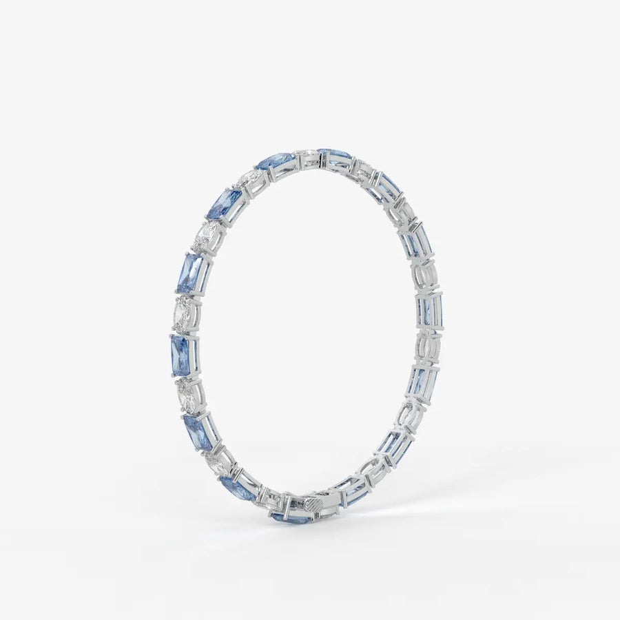 Azure Rhythm Tennis Bracelet