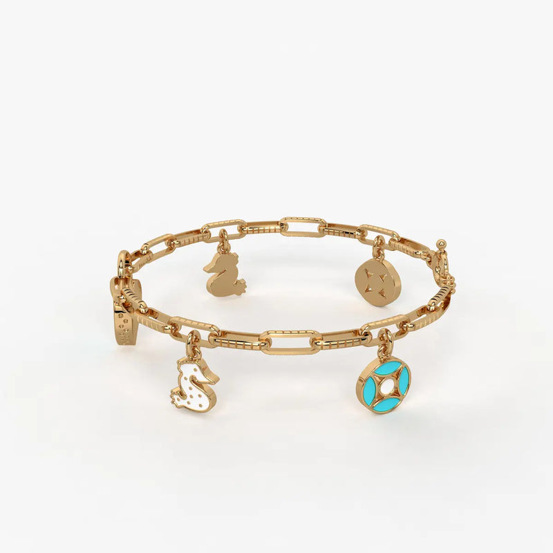 Sweetheart Charm Lock Story Bracelet