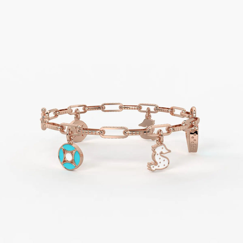 Sweetheart Charm Lock Story Bracelet