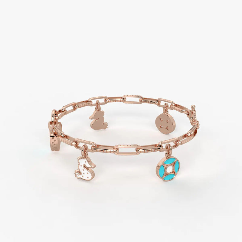 Sweetheart Charm Lock Story Bracelet