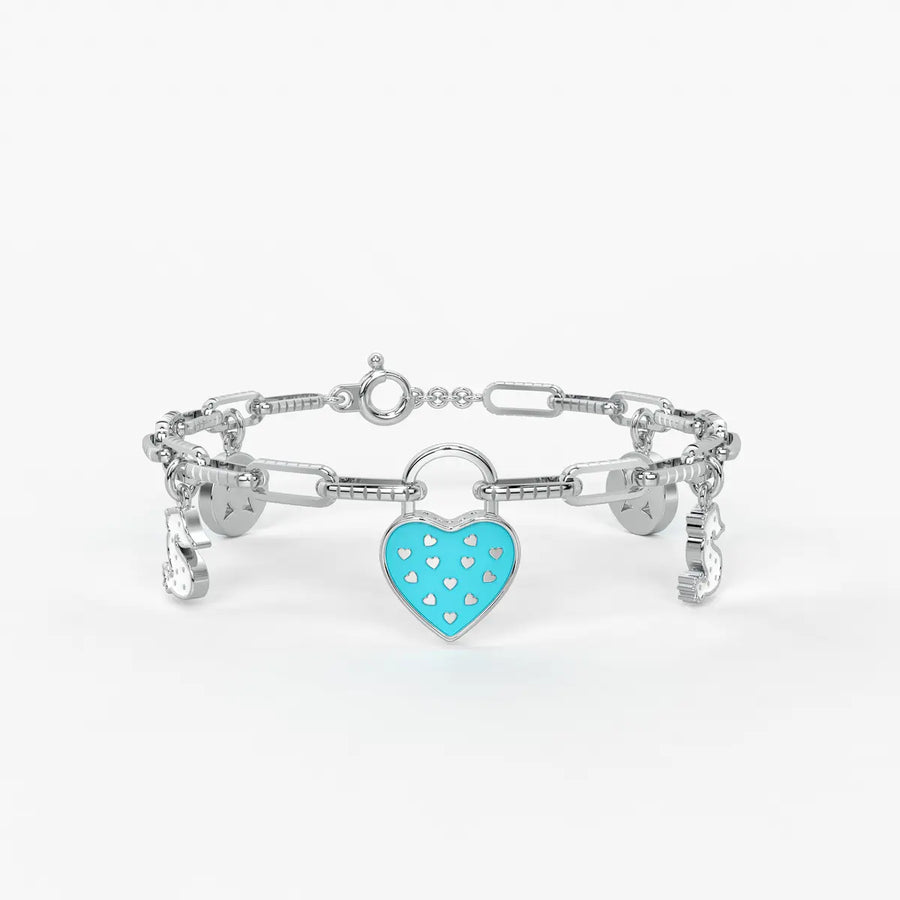 Sweetheart Charm Lock Story Bracelet