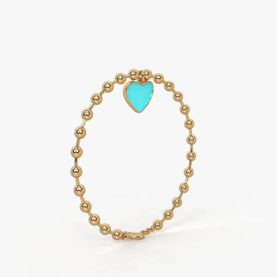 Ocean Love Heart Charm Bracelet