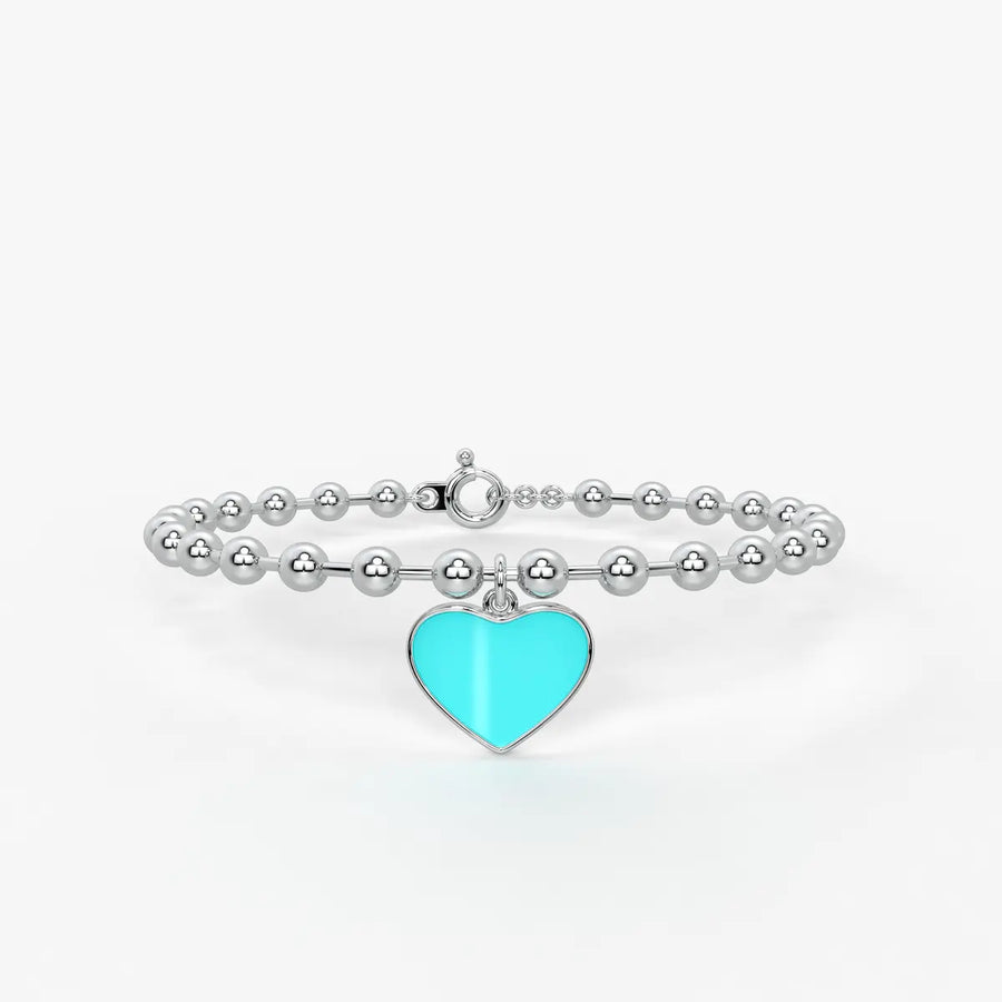 Ocean Love Heart Charm Bracelet