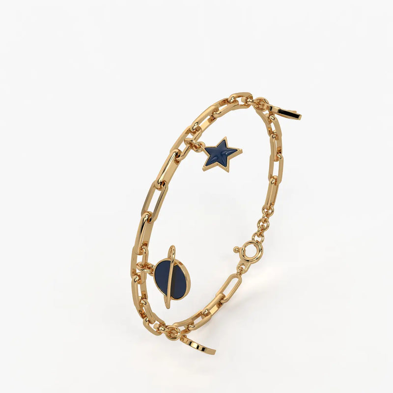 Cosmic Orbit Star Charm Bracelet