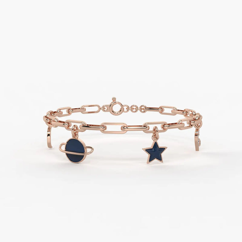 Cosmic Orbit Star Charm Bracelet