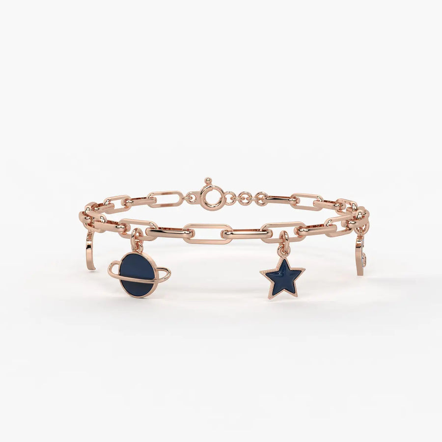 Cosmic Orbit Star Charm Bracelet