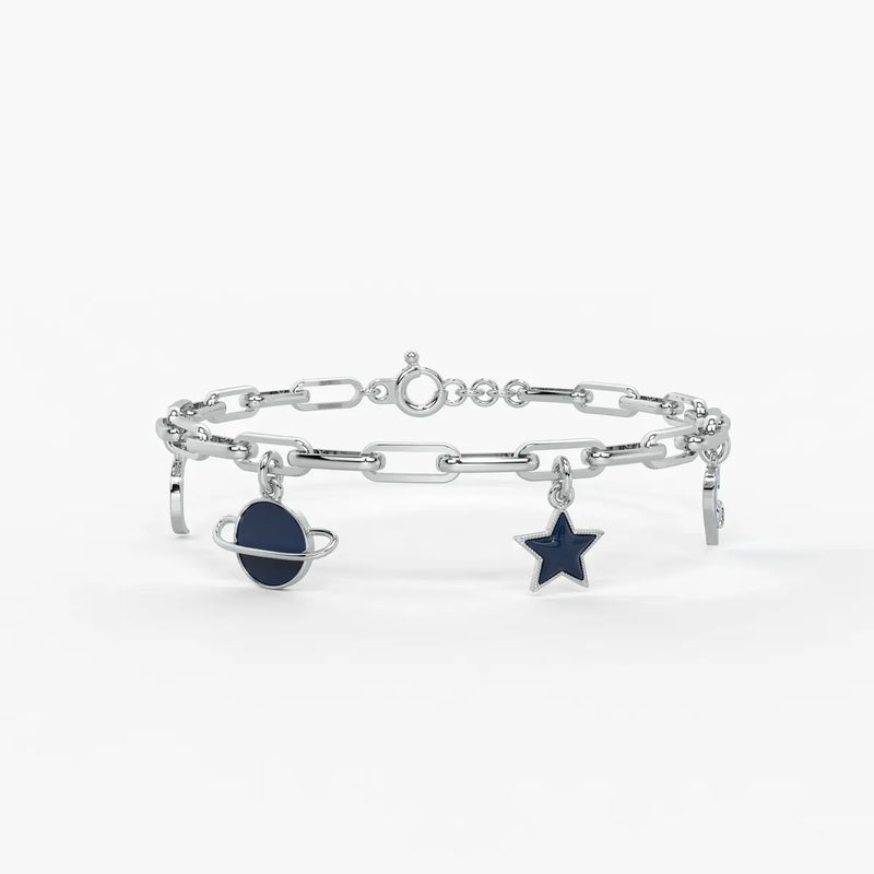 Cosmic Orbit Star Charm Bracelet
