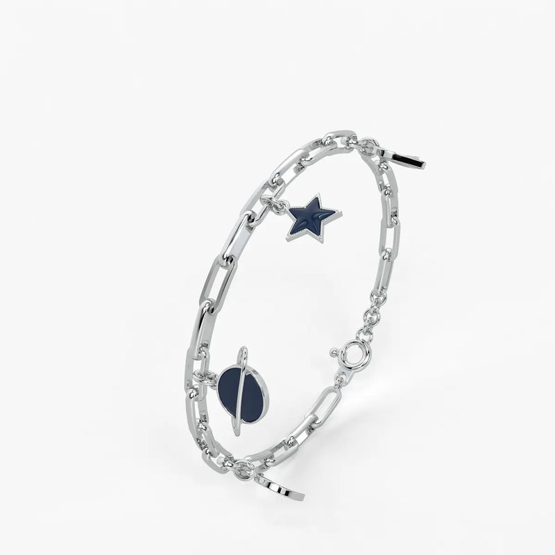 Cosmic Orbit Star Charm Bracelet