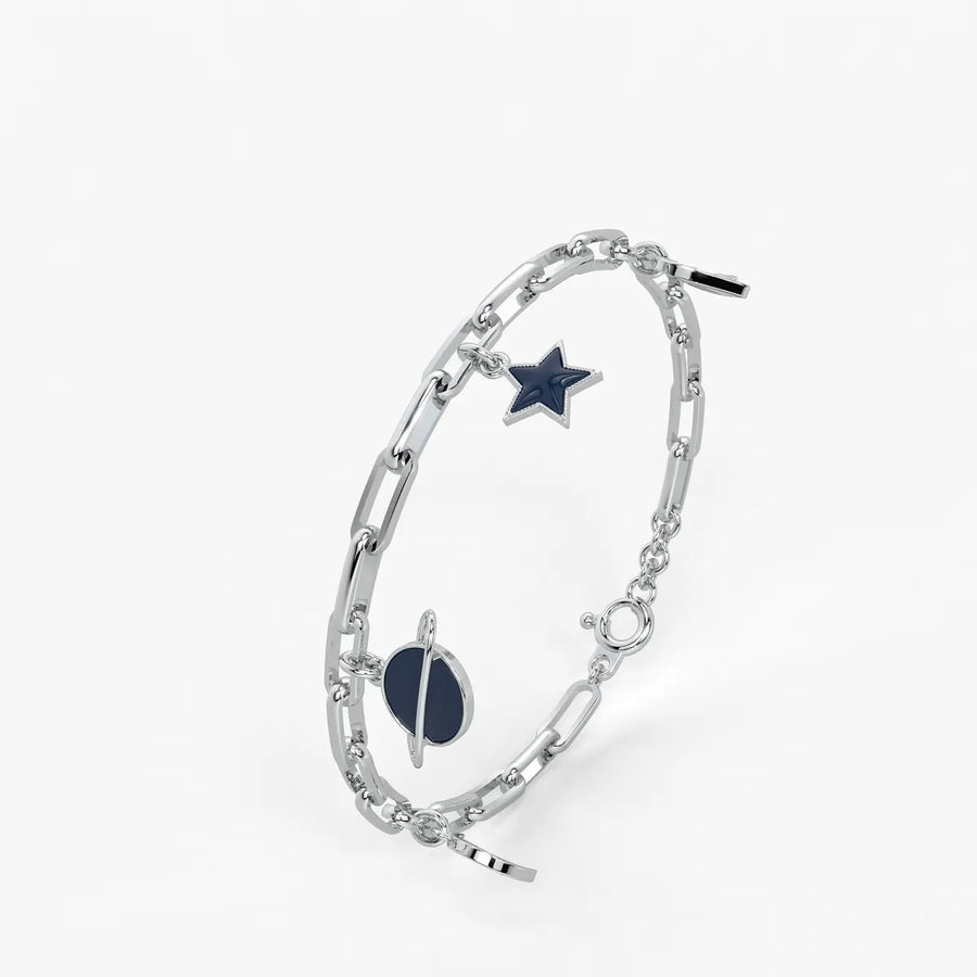 Cosmic Orbit Star Charm Bracelet